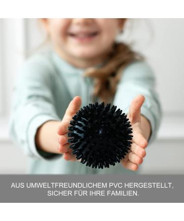 Igelball Hard Massage Ball for Pain Relief - Nubbly Foot Hand & Back Massage | Myofascial Relaxation & Plantar Fasciitis Relief (Black) - Buy Online on GoSupps.com