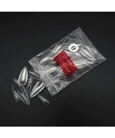 Buy Nail Tips for Geln gel - 500 Almond Shape Fake Nails Set | 10 Sizes Full Cover Acrylic Tips - Transparent French Design - Buy Online on GoSupps.com