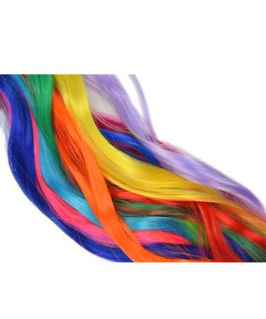 12 Pcs Colored Hair Extensions Clips - Curly Wavy Synthetic Hairpieces for Women, Kids, Girls - Multi-color Party Highlights - Colorful Set - Buy Online on GoSupps.com