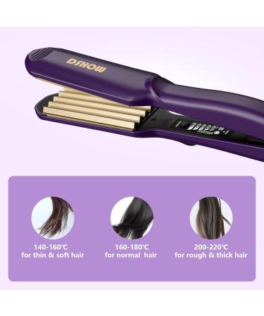 DSHOW Hair Crimper Iron - Volumizing Hair Waver with Titanium Ceramic Plates (Purple) - Buy Online on GoSupps.com