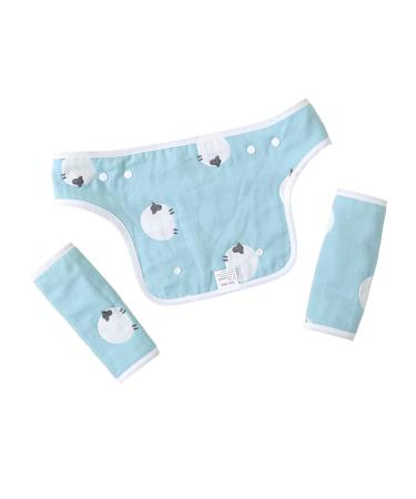 Baby Carrier Cover Drool Teething Pads Cotton Drool and Teething Reversible Pad Fits Baby Carrier Car Seat Stroller Straps (Blue)