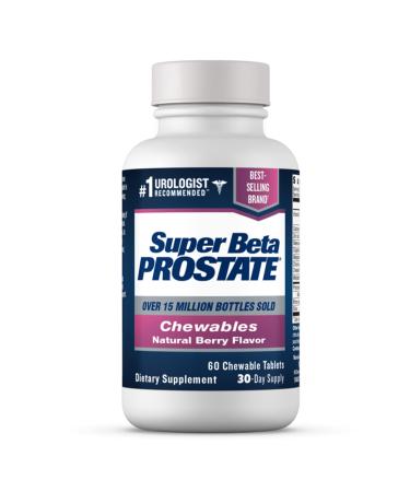 Super Beta Prostate Chewables  Delicious Chewable Urologist Recommended Prostate Supplement for Men - Reduce Bathroom Trips Promote Sleep & Prostate Health Beta Sitosterol (60 Chews 1 Bottle)