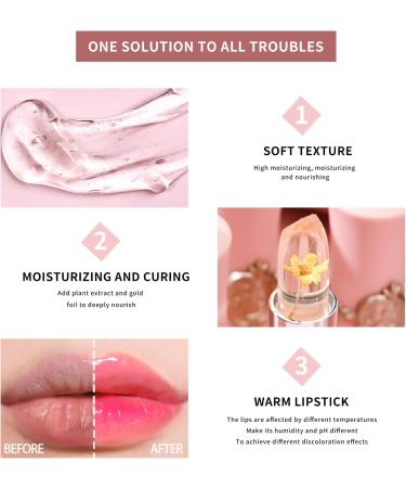 6 Packs Flower Jelly Lipstick Set Magic Temperature Color Change Lip Balm Long Lasting Moisturizer Lip Gloss Flower Jelly Lipstick Makeup Set (6PCS Set B) - Buy Online on GoSupps.com