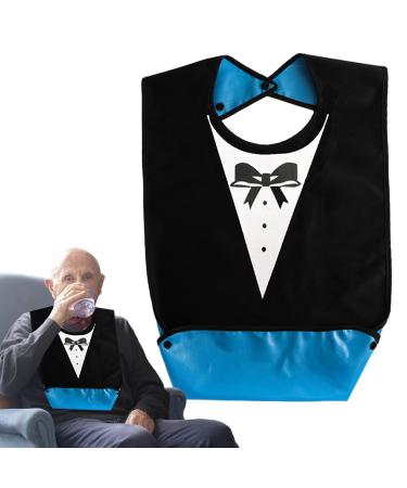 Clothing Protectors for Adults - Reusable Feeding Bib for Elderly with Crumb Catcher | Waterproof and Washable Adult Bibs for Adults Senior Citizens