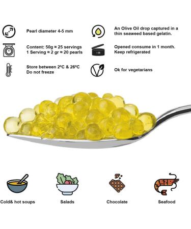 Caviaroli - Encapsulated Extra Virgin Olive Oil Pearls with Liquid Heart - 50 g - Buy Online on GoSupps.com