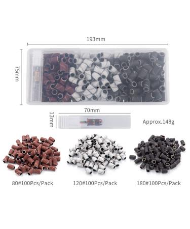 FlyItem Nail Art Drill Sanding Bands Set - Professional Manicure & Pedicure Tool for Electric Nail Art Machines - 80, 120, 180 Grit Bands - Cosmetic Makeup Accessory - Buy Online on GoSupps.com