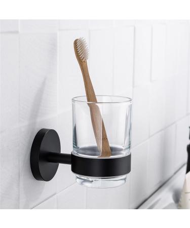 DIGJOBK Toothbrush Holder Cup | Stylish Bathroom Accessories for Home & Hotel | Durable Zahnb rstenbecher Glass - Buy Online on GoSupps.com