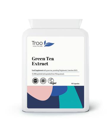 Green Tea Extract Supplement (12 480mg) - 90 Capsules - Providing Polyphenols Catechins and EGCG - UK Manufactured to GMP Standards - Buy Online on GoSupps.com
