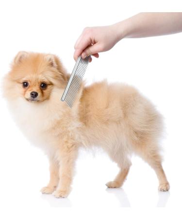 Stainless Steel Pet Grooming Comb with Rounded Teeth for Dogs and Cats, 19 x 3 cm Silver - Buy Online on GoSupps.com