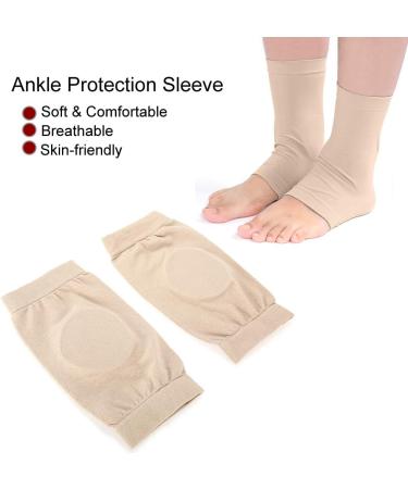 Soft Elastic Ankle Protection Sleeve Silicone Protective Pad Breathable Foot Heel Crack Sock Designed for Hockey Figure Roller - Buy Online on GoSupps.com