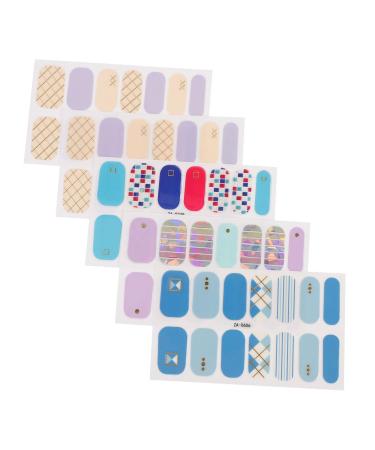 5 Sheets Nail Art Stickers Nail Polish Strips Full Nail Strips Nail Art Wraps Nail Polish Wraps Nail Wrap Stickers Calcomanias Para U as Nail Polish Decals Full Cover Purple