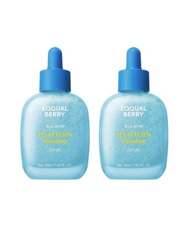 EQQUALBERRY Hyaltoin Flooding Smoothie Serum Deep Hydrating Korean Skin Care with Hyaluronic Acid Ectoine & Glacier Water Barrier-Strengthening with 5 Ceramides (1.01oz / 30ml) Pack of 2