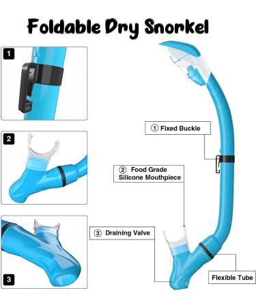 Tongtai Kids Snorkeling Gear Set - Snorkel Mask & Dry Snorkel - Light Blue - Buy Online on GoSupps.com