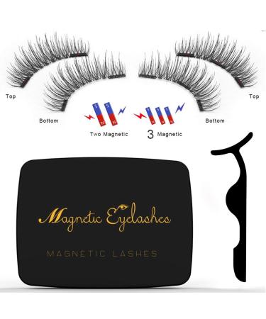 Magnetic Eyelashes - Reusable 3D False Lashes with 3 Magnets Soft & Natural Look | 8 Pieces with Tweezers No Glue Needed - Buy Online on GoSupps.com