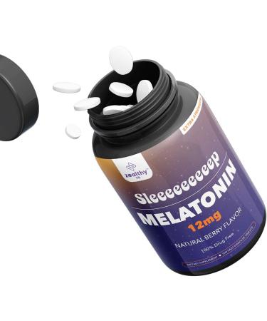 Z Zealthy Life Melatonin 12mg Fast Dissolve Tablets Natural Berry Flavor 100 Count Extra Strength Sleep Support for Adults Non-Habit Forming 100-Day Supply - Buy Online on GoSupps.com