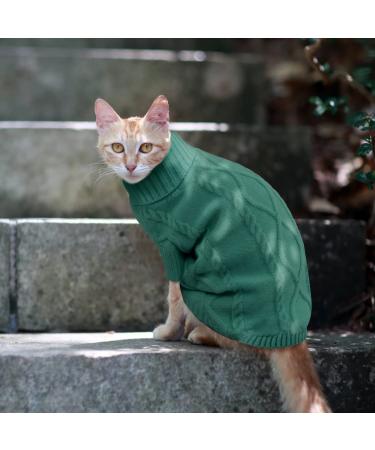Winter Dog Sweater | Warm Fleece Pet Apparel | Turtleneck Cat Coats | XS-XXL | Peacock Green - Buy Online on GoSupps.com