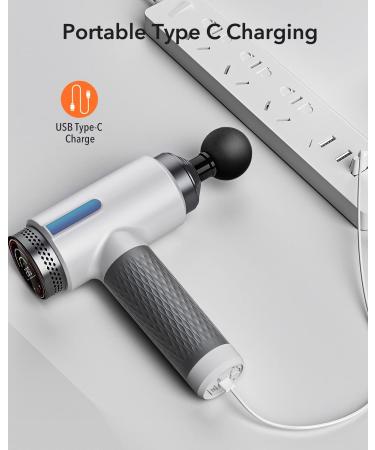 Deep Tissue Percussion Massage Gun for Athletes - Pain Relief with Brushless Motor & 6 Heads | White - Buy Online on GoSupps.com