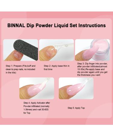 BINNAIL Dip Gel Kit with Base, Activator, Top Coat & 3 Dip Liquids - Dipping Nails Set - Buy Online on GoSupps.com