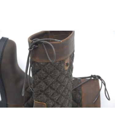 Rhinegold Elite Georgia Tweed Leather Country Boots - Size 37 EU - Stylish Brown Footwear for Equestrian and Outdoor Use - Buy Online on GoSupps.com