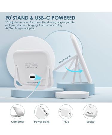 Ultra-Thin 10000 Lux Light Therapy Lamp | UV-Free, Touch Control, Stepless Brightness | 4 Timer Functions | Memory Function | 90 Rotatable Stand | White - Buy Online on GoSupps.com