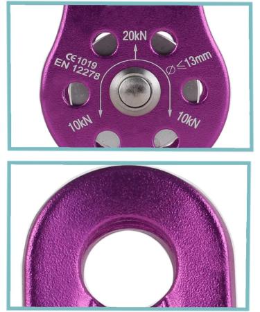 Buy Tread Star Rope Roller 20 KN - High-Performance Aluminum Alloy Block for 12mm Climbing Rope - Ideal for Strapping & Climbing - Violet - Buy Online on GoSupps.com