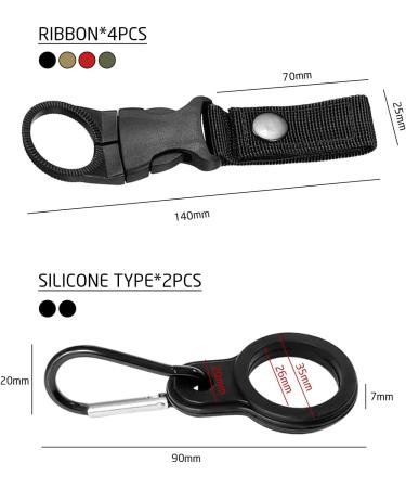TAFACE 4 Belt Tape Water Bottle Buckles & 2 Silicone Hooks | Outdoor Gear | Durable & Versatile Water Bottle Bracket - Buy Online on GoSupps.com