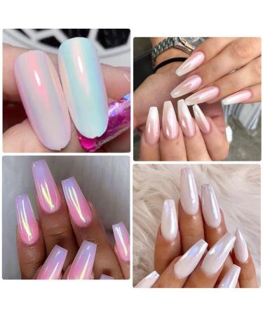 Buy Gzsyy White Pearl Chroma Nail Powder - 6PCS Aurora Shimmer Glitter for Stunning Metallic Nails - International Shipping Available - Buy Online on GoSupps.com