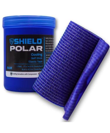 SHIELD Polar | Cooling Compress Bandage Wrap Instant Cold Compression Athletic Tape for Muscle Pain and Swelling No Refrigeration Needed Blue