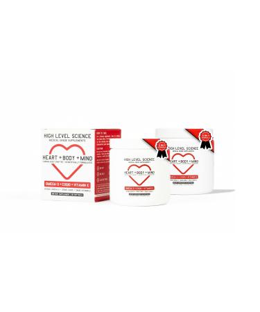 High Level Science CoQ10, Omega-3, Vitamin E - Cardiologist Formulated for Heart + Body + Mind Health with DHA/EPA, Antioxidant for Energy, Superior Bioavailable Fish Oil - Gluten Free - 2 Pack