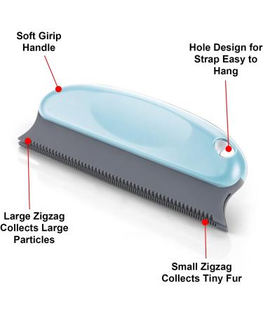 Ultimate Animal Hair Remover Brush | Dog & Cat Hair Removal for Carpet Furniture and Car | Rubber Pet Hair Brush in Red Light Blue & Dark Blue - Buy Online on GoSupps.com