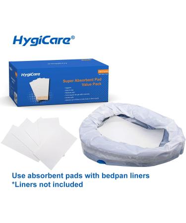 HygiCare Super Absorbent Pads Value Pack - 100 Count - Medical Grade for Portable Toilets, Commode Chairs, Bedpans - Turns Body Fluids into Gel, Reduces Odor - Ideal for Camping - Buy Online on GoSupps.com