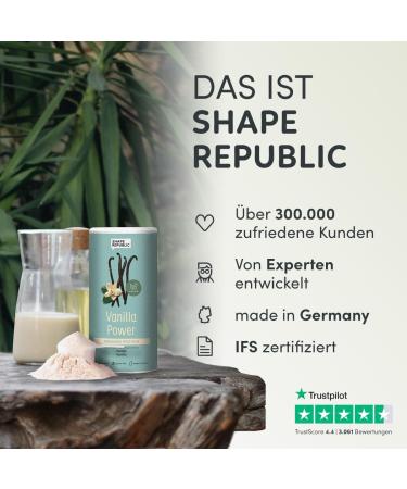 SHAPE REPUBLIC Vegan Vanilla 3K Protein Powder - Sustainable Muscle Building & Vitamin B12 - International Shipping - Buy Online on GoSupps.com