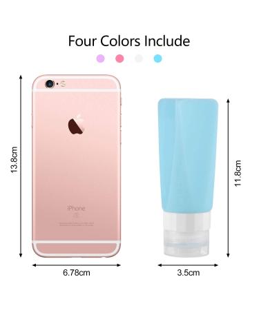 Leak Proof TSA Approved Travel Bottles Set - 3 oz Silicone Refillable Containers for Toiletries - Multicolor - Buy Online on GoSupps.com