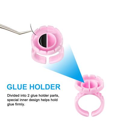 Infilila 100PCS Pink Glue Rings for Eyelash Extension Supplies - Volume Lash Fan Blossom Cups - Buy Online on GoSupps.com