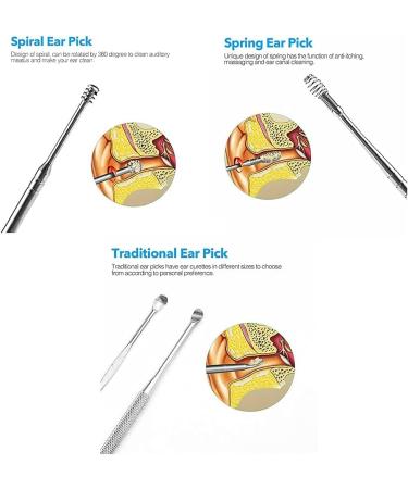 Spring Ear Wax Cleaner Tool Set - 6pcs Ear Pick & Earwax Removal Kit - Buy Online on GoSupps.com