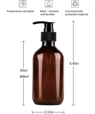 Yebeauty 10oz Pump Bottles Dispenser 2-Pack - Refillable Plastic Containers for Lotion, Soap, Shampoo - Brown 300ml - Multipurpose Cosmetic, Kitchen, Bathroom - Buy Online on GoSupps.com