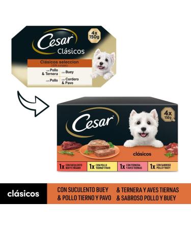 Cesar Wet Dog Food - Selection of Classics P t Multipack (24 x 150g Cups) - International Shipping Available - Buy Online on GoSupps.com