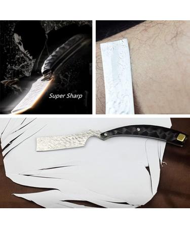 Aibote VG10 Damast Steel Straight Folding Razor - Men's Classic Barber Blade with 3D Dragon Scales Ebony Handle & Flannel Etui - International Shipping Available - Buy Online on GoSupps.com