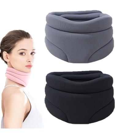 Cervicorrect Neck Brace Neck Brace for Sleeping Neck Brace for Neck Pain and Support Neck Support Brace for Pressure Relief for Women and Men yl-105023(Black+Grey)