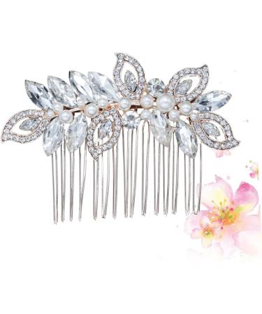 DOITOOL Gold Headpiece Wedding Hair Combs Silver Hair Accessories Rhinestone Bridal Comb Rhinestone Hair Comb Wedding Hair Accessory Headwear for Women Hairpin Crystal Bride - Buy Online on GoSupps.com