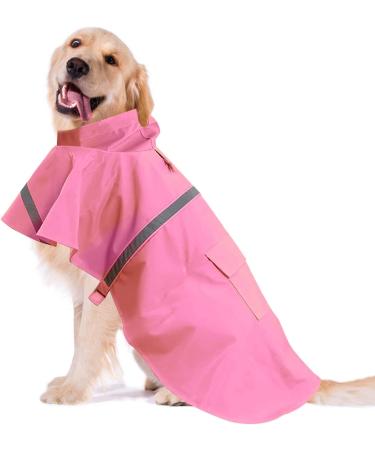 Buy OCSOSO Waterproof Dog Raincoat - Lightweight Hooded Jacket with Harness Fit & Reflective Design for Small & Medium Dogs (Pink S/M) - Buy Online on GoSupps.com