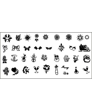 Stamping stencil plate Christmas X-mas frost flower Santa Claus XLR01 nail art nail design