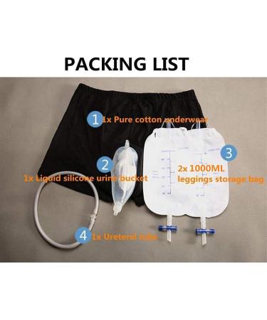 Urine Collectors Urine Bag Pants Men's Wearable Incontinence Pants Urinal System with Collection Bag Prevent Embarrassing for The Elderly Black XX-Large - Buy Online on GoSupps.com