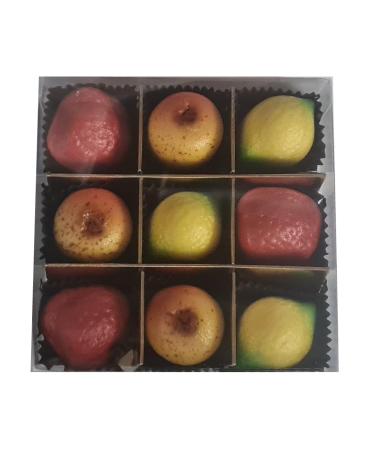 Bysel Marzipan Assorted Fruits Gift Box 225g | Contains 9 Marzipan Fruit Sweets