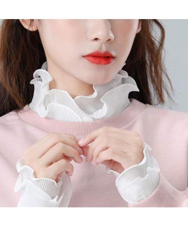 Mollensiuer Detachable Shirt Fake Sleeve Cuffs - White Fashion Pleated Horn & Lace Layered False Sleeves - Buy Online on GoSupps.com