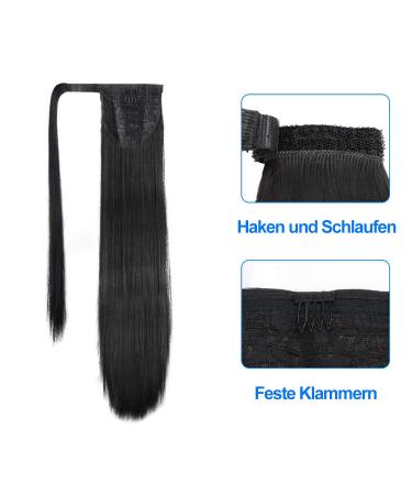 Jesslab 71cm Straight Ponytail Extensions - Heat-Resistant Thick Natural Wrap Hair for Women & Girls - Buy Online on GoSupps.com