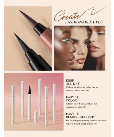 INTEROOKIE Non-smudging long-lasting waterproof eyeliner 6 pcs set aegyo sal down to eye makeup pen (A) - Buy Online on GoSupps.com
