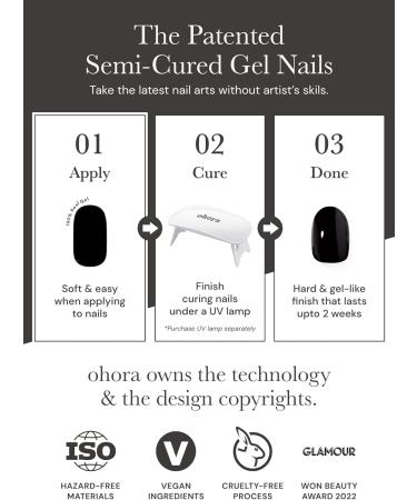 ohora Semi Cured Gel Nail Strips (N Lunar Eclipse) Salon-Quality Long Lasting & Easy to Apply - Purple - Buy Online on GoSupps.com