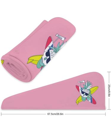 Buy Surfboard Skull Pineapple Microfiber Hair Towel Wrap - Super Absorbent Hair Turban for Women | 10"x26" | International Shipping Available - Buy Online on GoSupps.com