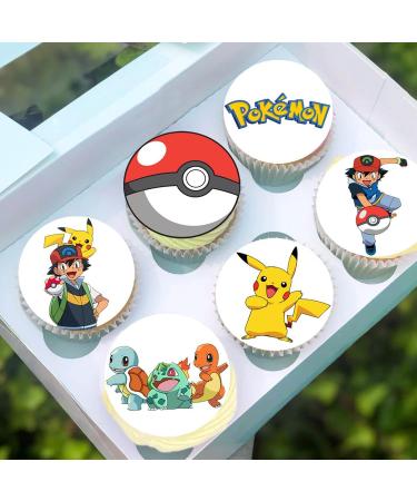 Pre-Cut Pokemon 1B Edible Stand up Wafer Paper Cupcake Toppers Cake Decorations Birthday Party (24) - Buy Online on GoSupps.com